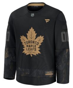 Men's Toronto Maple Leafs Fanatics Black 2024 Military Appreciation Personalized Long Sleeve Practice Jersey