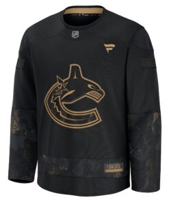 Men's Vancouver Canucks Fanatics Black 2024 Military Appreciation Practice Jersey