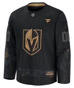 Men's Vegas Golden Knights Fanatics Black 2024 Military Appreciation Personalized Long Sleeve Practice Jersey