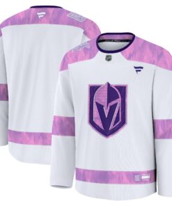 Men's Vegas Golden Knights Fanatics White 2024 Hockey Fights Cancer Practice Jersey