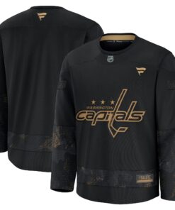 Men's Washington Capitals Fanatics Black 2024 Military Appreciation Practice Jersey