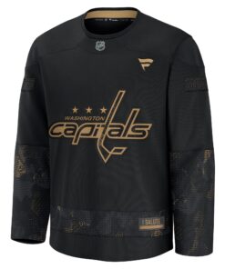 Men's Washington Capitals Fanatics Black 2024 Military Appreciation Practice Jersey