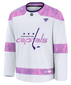 Men's Washington Capitals Fanatics White 2024 Hockey Fights Cancer Practice Jersey