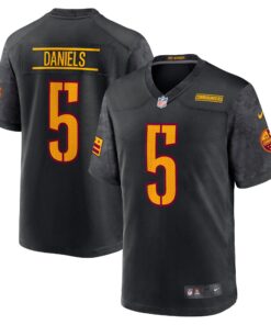 Men's Washington Commanders Jayden Daniels Nike Black Alternate Game Player Jersey