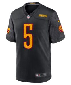 Men's Washington Commanders Jayden Daniels Nike Black Alternate Game Player Jersey