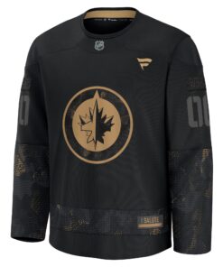 Men's Winnipeg Jets Fanatics Black 2024 Military Appreciation Personalized Long Sleeve Practice Jersey
