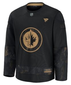 Men's Winnipeg Jets Fanatics Black 2024 Military Appreciation Practice Jersey