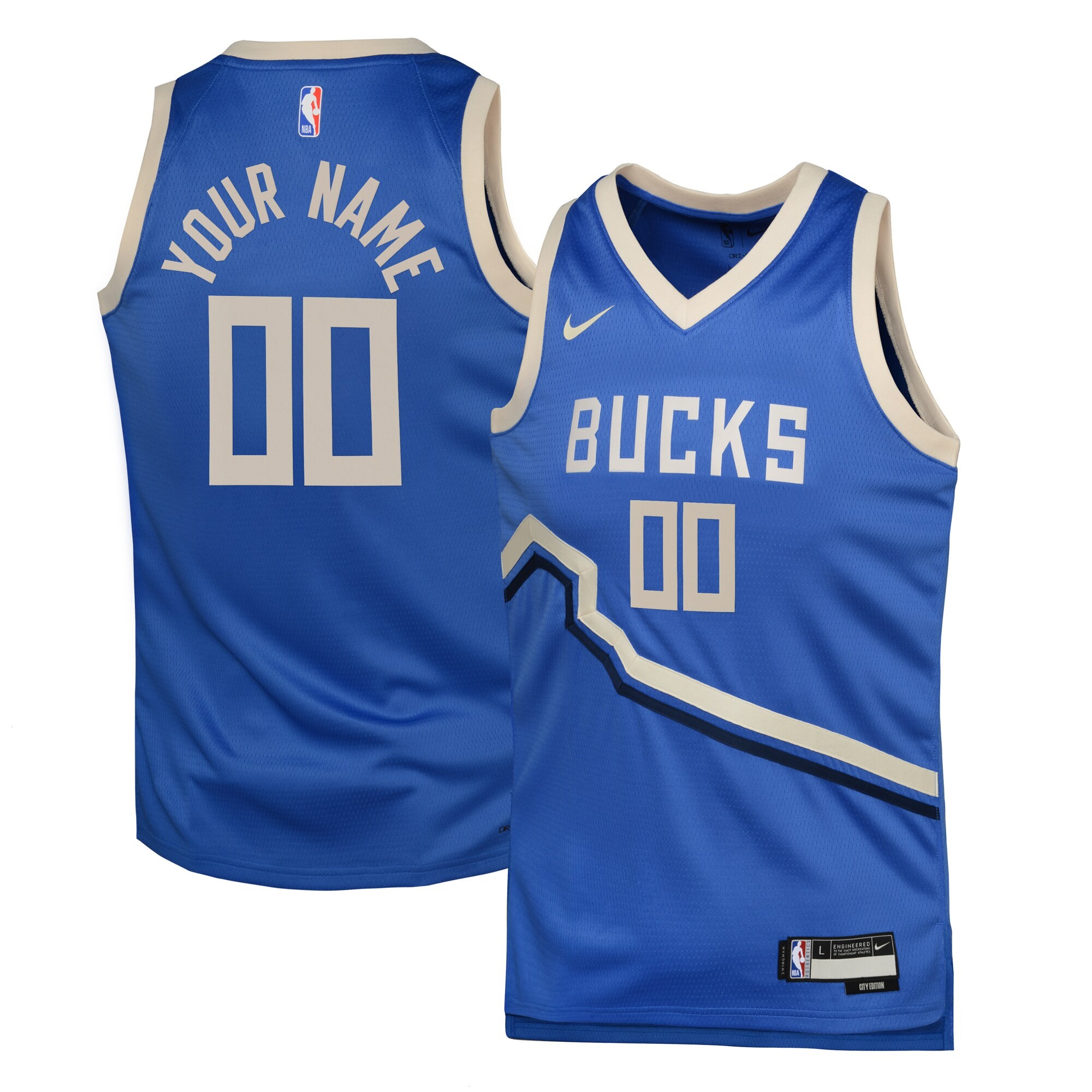 Milwaukee Bucks Nike City Edition Swingman Jersey 2024 - Custom - Youth