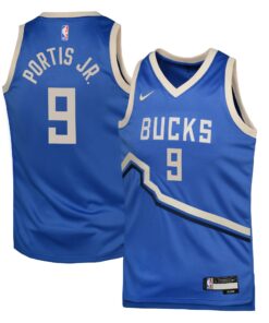 Milwaukee Bucks Nike City Edition Swingman Jersey 2024 - Royal - Bobby Portis Jr. - Youth