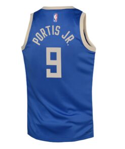 Milwaukee Bucks Nike City Edition Swingman Jersey 2024 - Royal - Bobby Portis Jr. - Youth