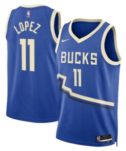 Milwaukee Bucks Nike City Edition Swingman Jersey 2024 - Royal - Brook Lopez - Unisex