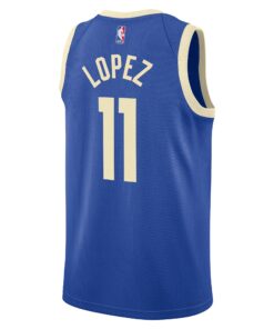 Milwaukee Bucks Nike City Edition Swingman Jersey 2024 - Royal - Brook Lopez - Unisex