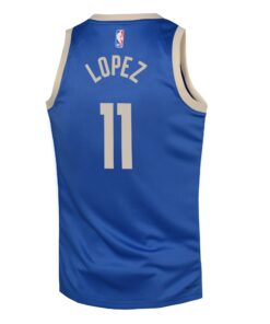 Milwaukee Bucks Nike City Edition Swingman Jersey 2024 - Royal - Brook Lopez - Youth
