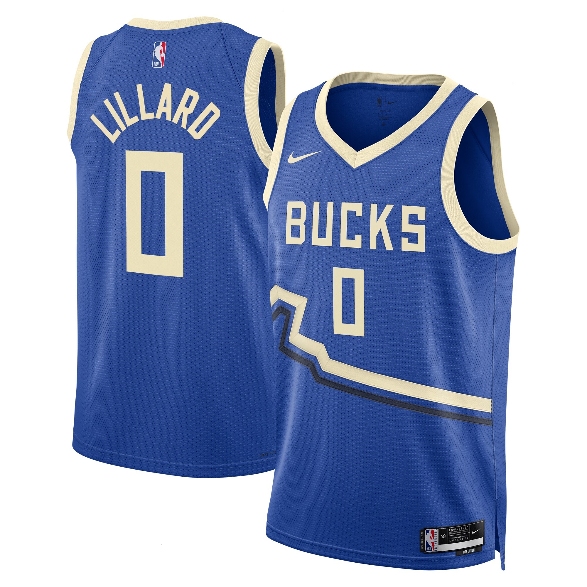 Milwaukee Bucks Nike City Edition Swingman Jersey 2024 - Royal - Damian Lillard - Unisex