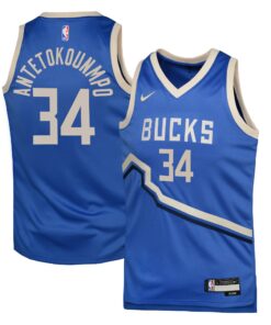 Milwaukee Bucks Nike City Edition Swingman Jersey 2024 - Royal - Giannis Antetokounmpo - Youth