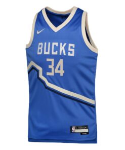 Milwaukee Bucks Nike City Edition Swingman Jersey 2024 - Royal - Giannis Antetokounmpo - Youth