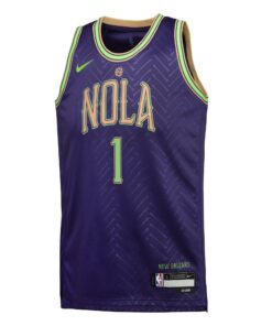 New Orleans Pelicans Nike City Edition Swingman Jersey 2024 - Purple - Zion Williamson - Youth