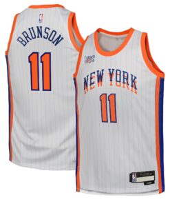 New York Knicks Nike City Edition Swingman Jersey 2024 - White - Jalen Brunson - Youth
