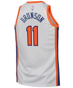 New York Knicks Nike City Edition Swingman Jersey 2024 - White - Jalen Brunson - Youth