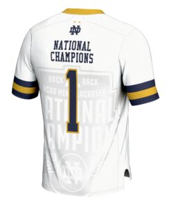 Notre Dame Fighting Irish GameDay Greats Unisex 2024 NCAA Men's Lacrosse National Champions Lightweight Fashion Jersey - White