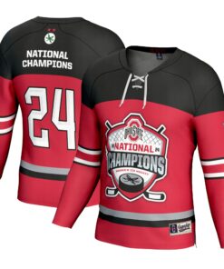 Ohio State Buckeyes GameDay Greats Unisex 2024 NCAA Women's Ice Hockey National Champions Fashion Jersey - Scarlet