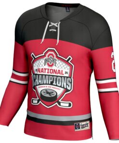 Ohio State Buckeyes GameDay Greats Unisex 2024 NCAA Women's Ice Hockey National Champions Fashion Jersey - Scarlet