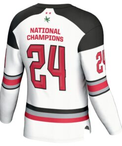Ohio State Buckeyes GameDay Greats Unisex 2024 NCAA Women's Ice Hockey National Champions Fashion Jersey - White
