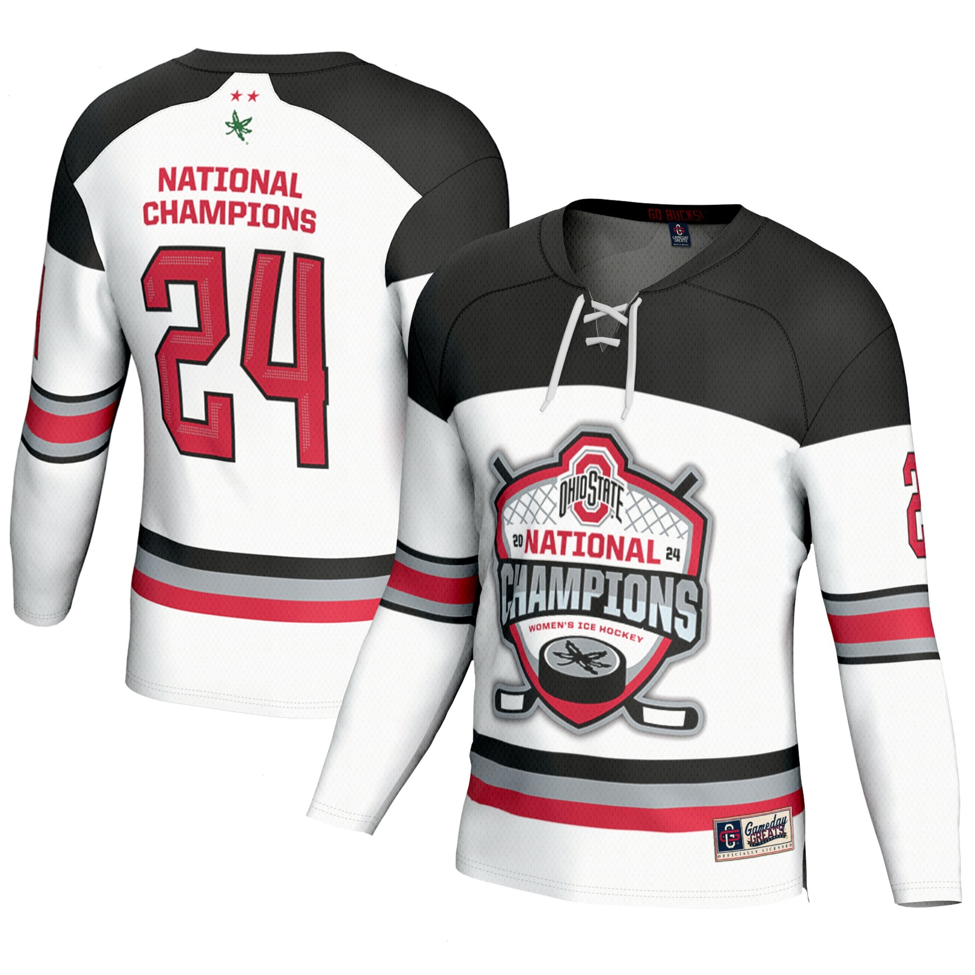 Ohio State Buckeyes GameDay Greats Youth 2024 NCAA Women's Ice Hockey National Champions Fashion Jersey - White