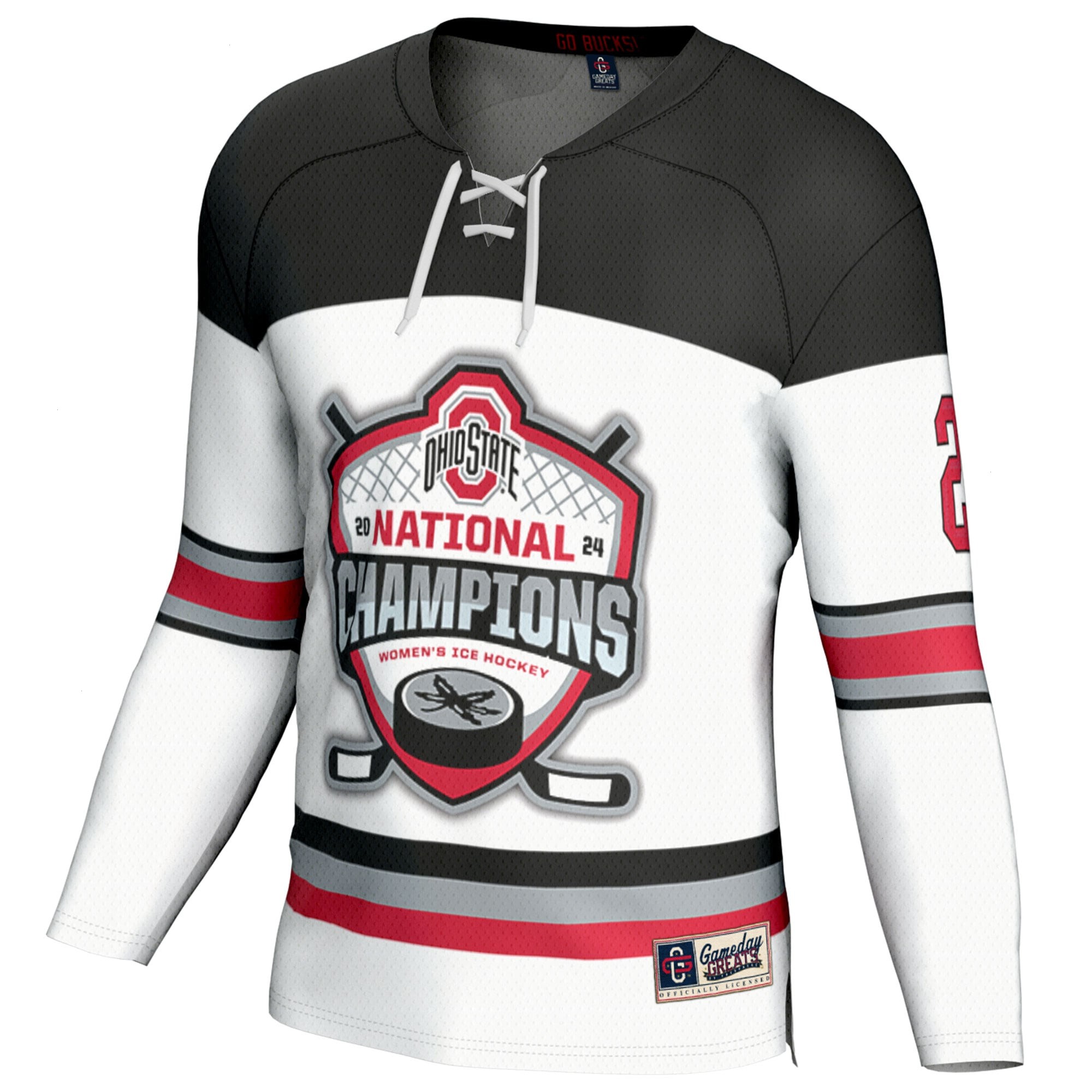 Ohio State Buckeyes GameDay Greats Youth 2024 NCAA Women's Ice Hockey National Champions Fashion Jersey - White