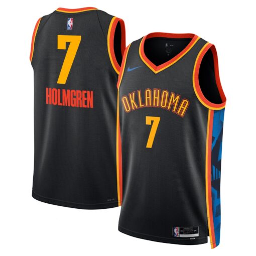 Oklahoma City Thunder Nike City Edition Swingman Jersey 2024 - Black - Chet Holmgren - Unisex