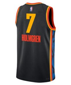 Oklahoma City Thunder Nike City Edition Swingman Jersey 2024 - Black - Chet Holmgren - Unisex
