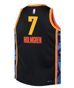 Oklahoma City Thunder Nike City Edition Swingman Jersey 2024 - Black - Chet Holmgren - Youth