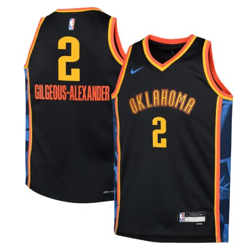 Oklahoma City Thunder Nike City Edition Swingman Jersey 2024 - Black - Shai Gilgeous-Alexander - Youth