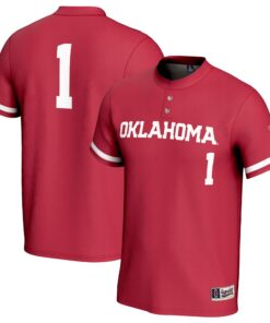 Oklahoma Sooners GameDay Greats Youth 2024 Women's Softball College World Series Champions Lightweight Softball Fashion Jersey - Crimson