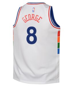 Philadelphia 76ers Nike City Edition Swingman Jersey 2024 - White - Paul George - Youth
