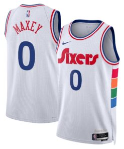 Philadelphia 76ers Nike City Edition Swingman Jersey 2024 - White - Tyrese Maxey - Unisex