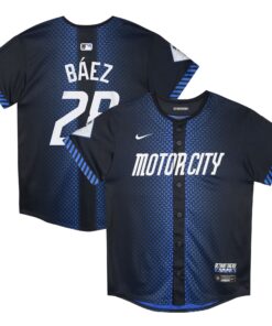 Preschool Detroit Tigers Javier Baez Nike Navy 2024 City Connect Limited Jersey