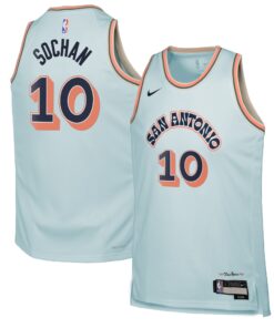 San Antonio Spurs Nike City Edition Swingman Jersey 2024 - Blue - Jeremy Sochan - Youth