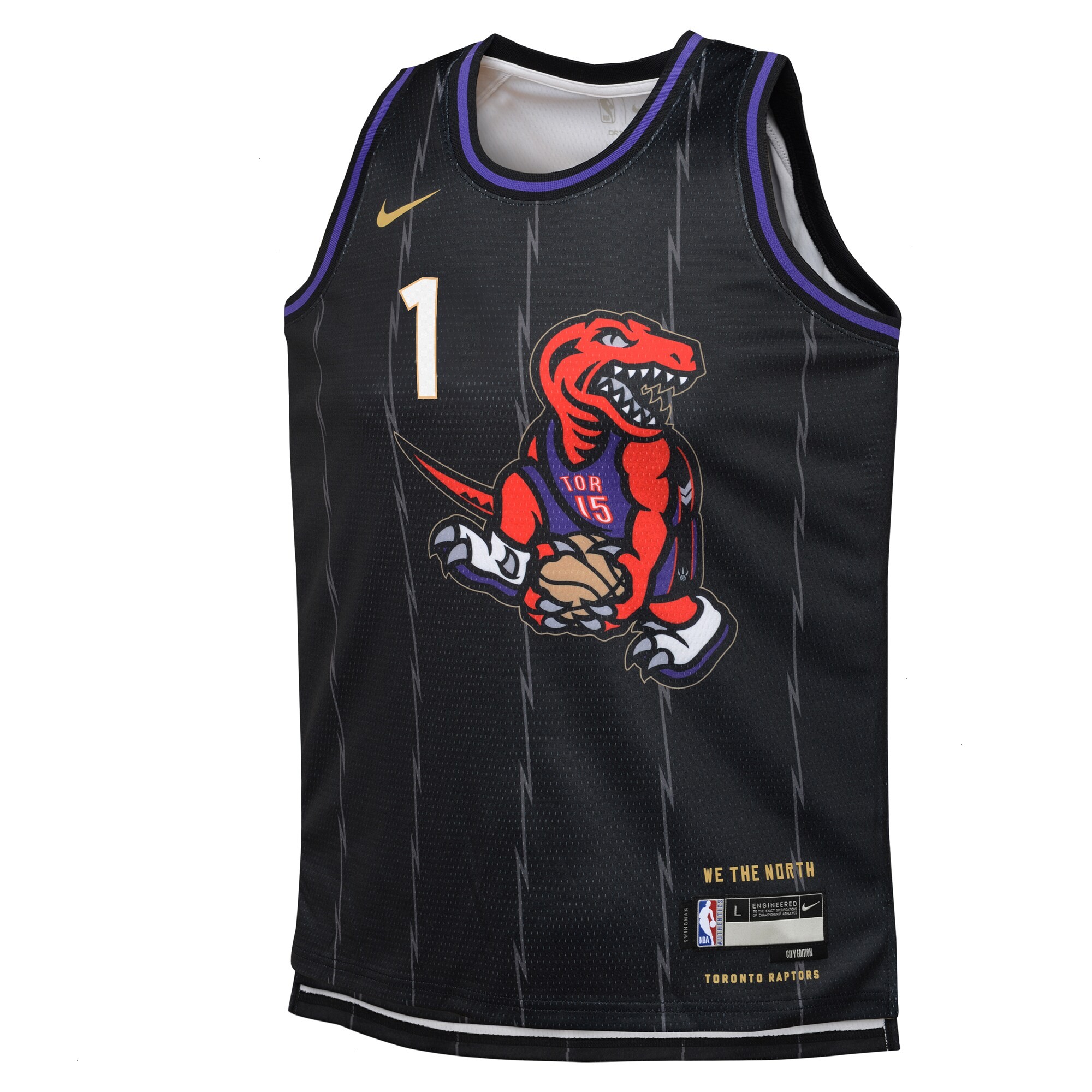 Toronto Raptors Nike City Edition Swingman Jersey 2024 - Black - Grady Dick - Youth