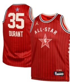 Western Conference Jordan Brand All-Star 2024 Swingman Jersey - Crimson - Kevin Durant - Youth