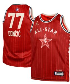 Western Conference Jordan Brand All-Star 2024 Swingman Jersey - Crimson - Luka Doncic - Youth