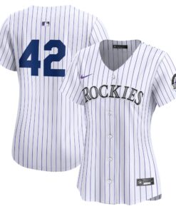 Women's Colorado Rockies Nike White 2024 Jackie Robinson Day Home Limited Jersey
