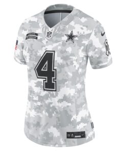 Women's Dallas Cowboys Dak Prescott Nike Arctic Camo 2024 Salute to Service Limited Jersey