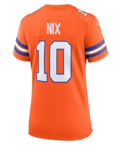 Women's Denver Broncos Bo Nix Nike Orange Mile High Collection 1977 Throwback Player Game Jersey