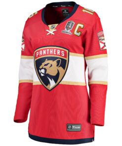 Women's Florida Panthers Aleksander Barkov Fanatics Red Home 2024 Stanley Cup Champions Breakaway Player Jersey
