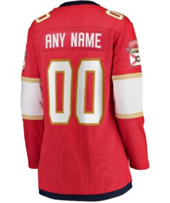 Women's Florida Panthers Fanatics Red Home 2024 Stanley Cup Champions Breakaway Custom Jersey