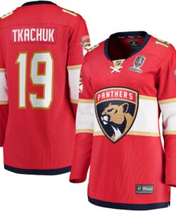 Women's Florida Panthers Matthew Tkachuk Fanatics Red Home 2024 Stanley Cup Champions Breakaway Player Jersey