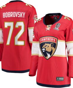 Women's Florida Panthers Sergei Bobrovsky Fanatics Red Home 2024 Stanley Cup Champions Breakaway Player Jersey