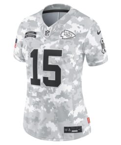 Women's Kansas City Chiefs Patrick Mahomes Nike Arctic Camo 2024 Salute to Service Limited Jersey