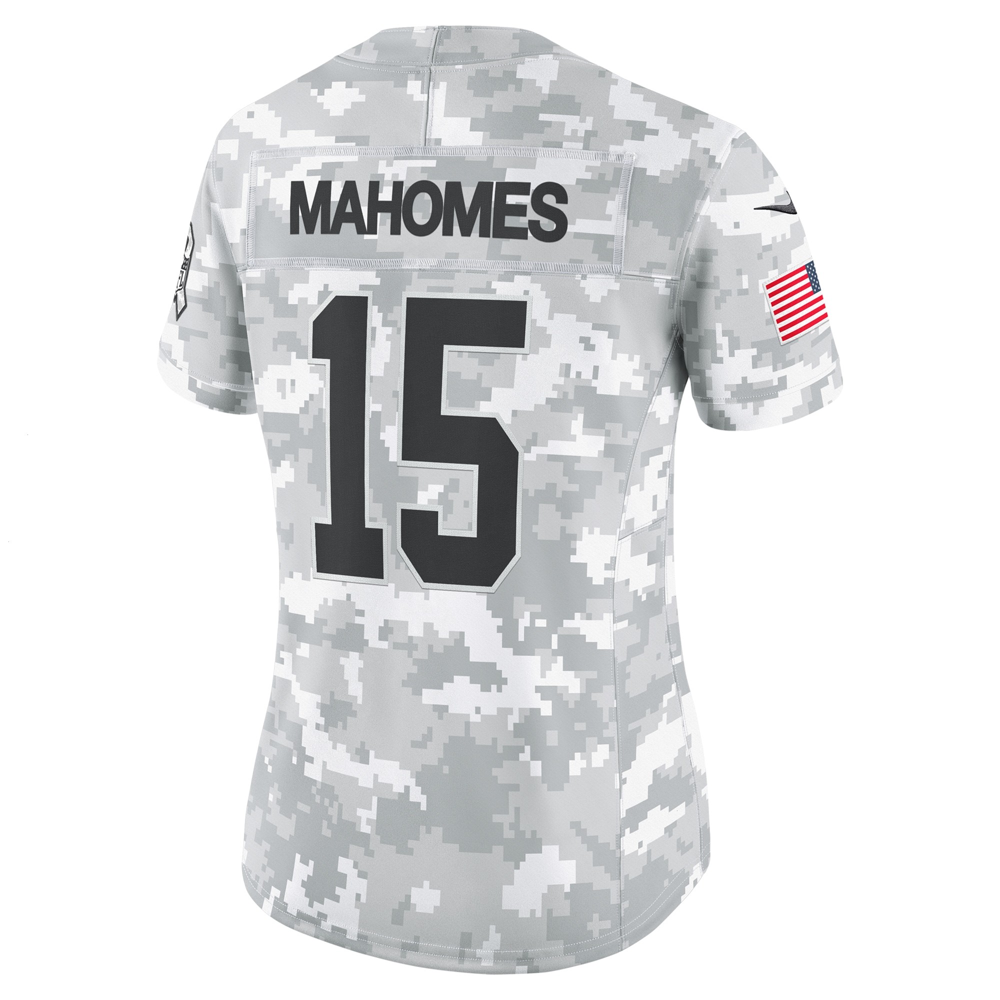 Women's Kansas City Chiefs Patrick Mahomes Nike Arctic Camo 2024 Salute to Service Limited Jersey